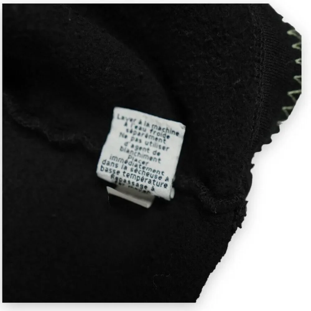 Vintage Ash City Sweater Womens XXL Black Open Cardigan Tibetan Grandma Diamond‎
